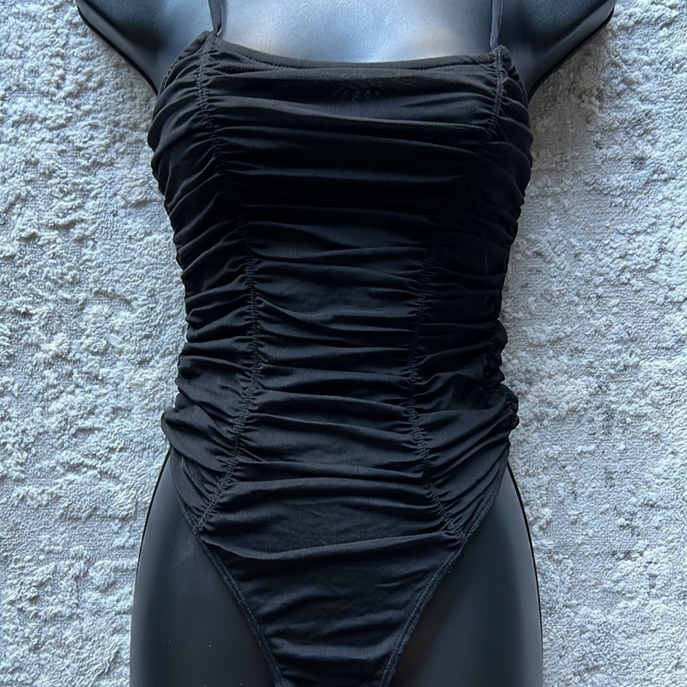 H&M Black Ruffle Bodysuit - Picture 2 of 5